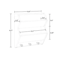 Kids Catch-All Wall Shelf with Hooks