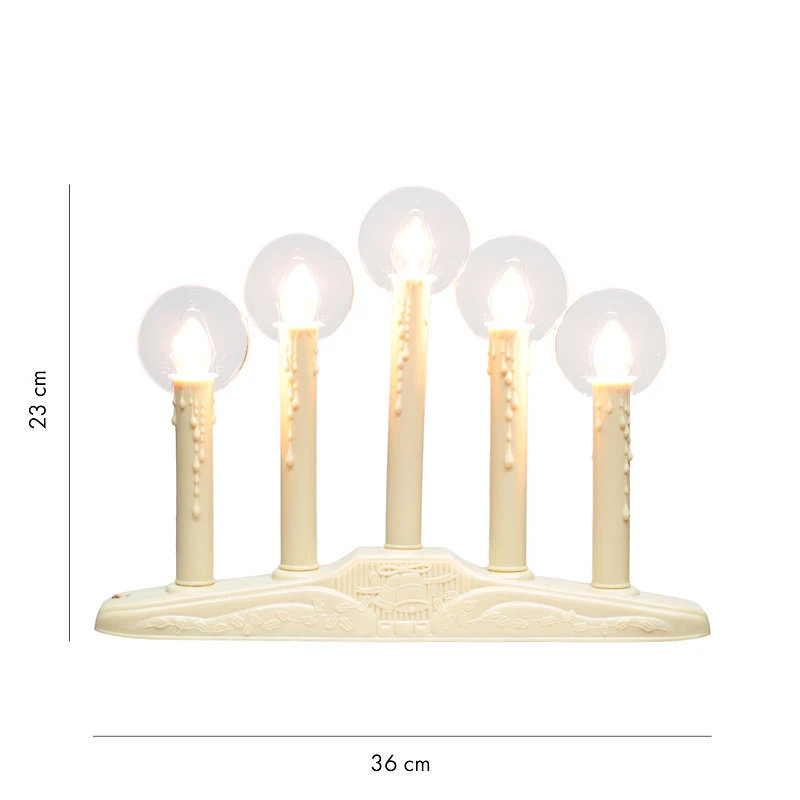 Holiday Time Christmas 5 Lights Candelabra With Halos Clear Bulbs