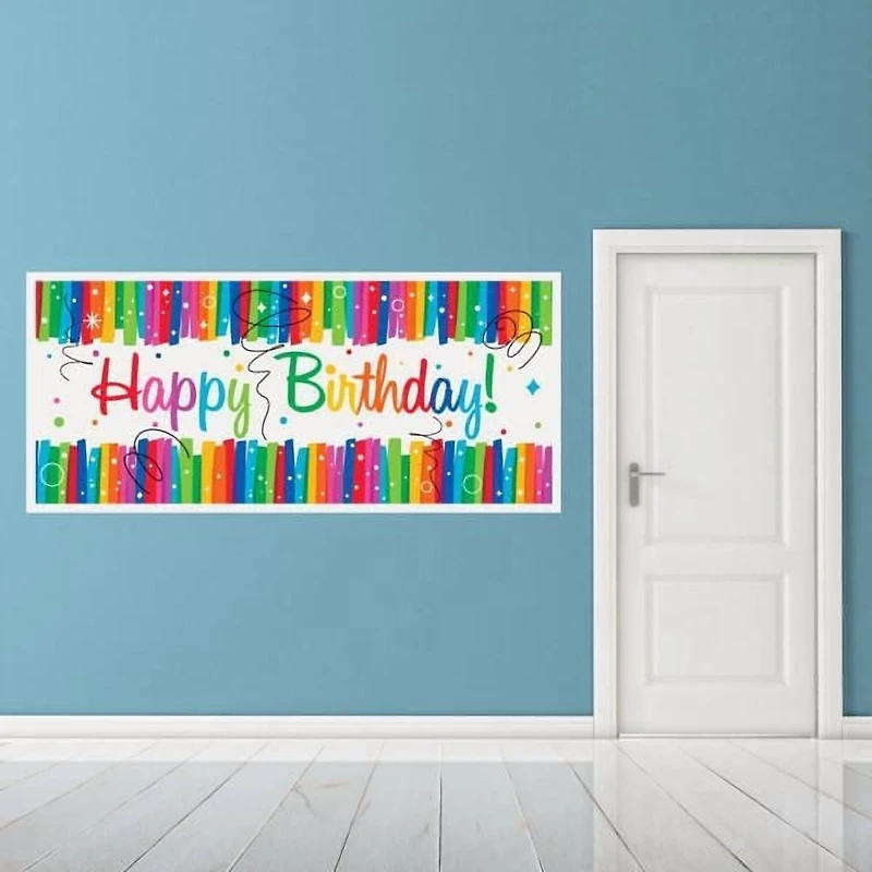 Unique Party Favors Bannière Géante Joyeux Anniversaire 1 bannière mesure 27" x 60"