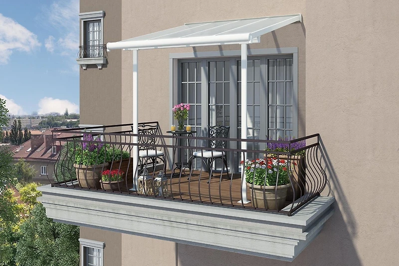 Canopia by Palram Sierra 7,4 pi x 7,5 pi Abri de patio en aluminium - Blanc