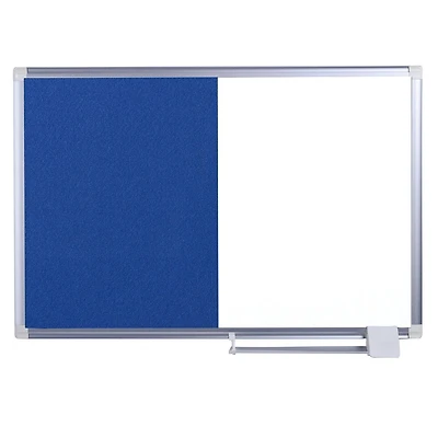 MasterVision NewGen Combo Board, Magnetic Dry-Erase and Blue Felt, 24" x 36", Aluminum Frame