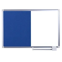 MasterVision NewGen Combo Board, Magnetic Dry-Erase and Blue Felt, 24" x 36", Aluminum Frame