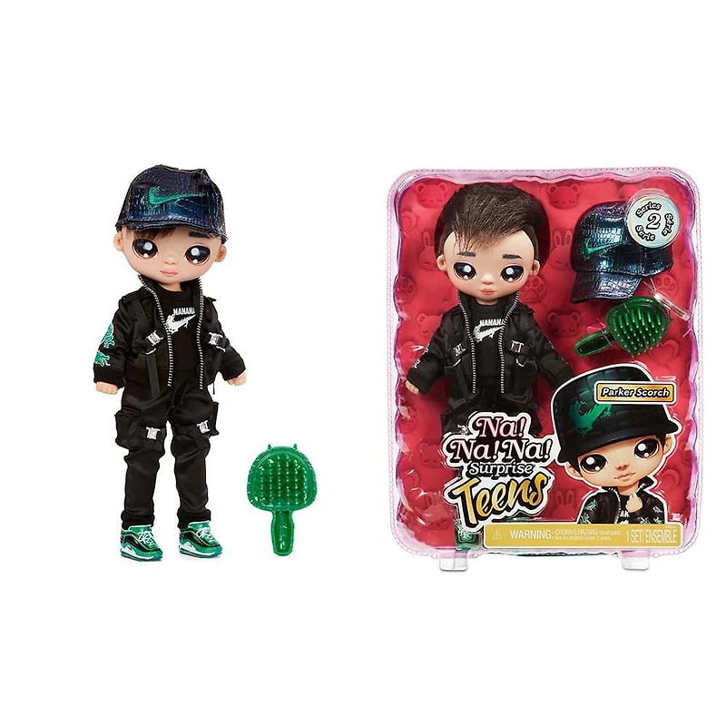 Poupée-mannequin Na Na Na Surprise Teens – Parker Scorch, poupée garçon en tissu doux de 11 po (28 cm), inspirée d’un dragon
