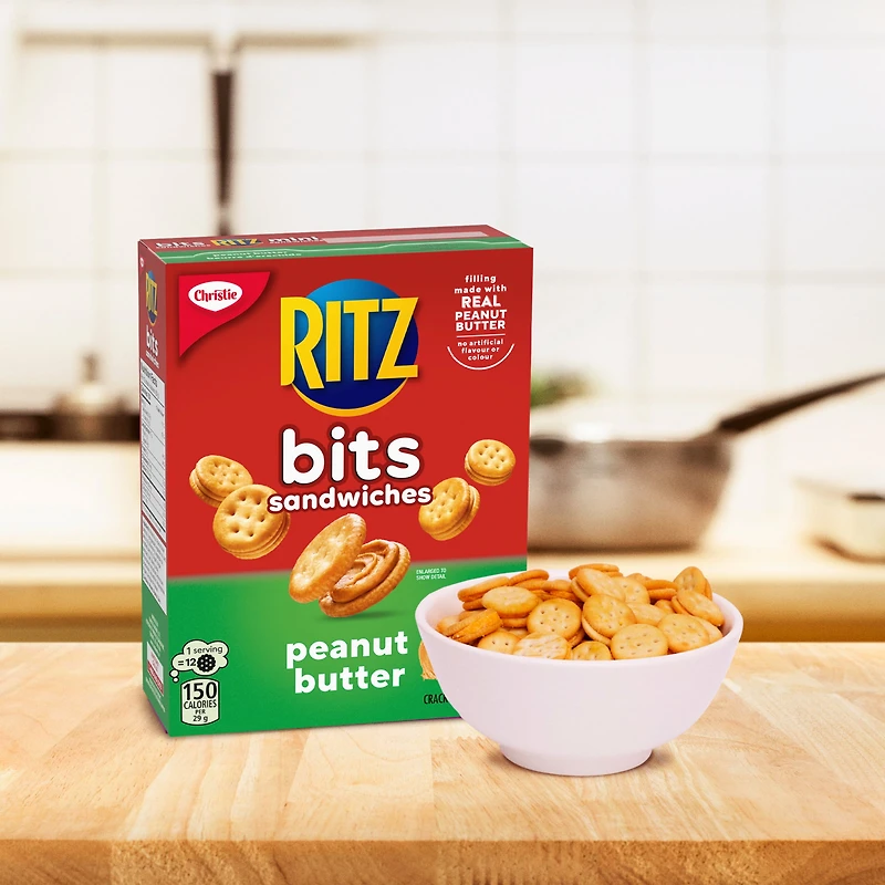 Ritz Bits Sandwich Snacking Crackers, Peanut Butter, 180 g