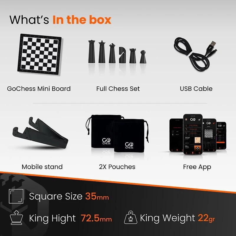 GoChess Mini Pp-Enabled Chessboard with AI-Based Light Indicators
