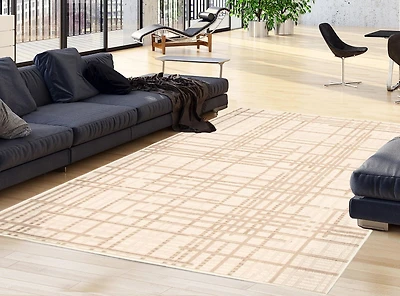 ECARPET Indoor Outdoor Area Rug for Patio, Deck, Living Room Sisal Burburry Collection