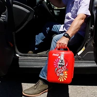 Coca-Cola Mini réfrigérateur portable 4 L, mini refroidisseur/réchauffeur 6 canettes pour les voyages, le bureau et la maison - Rouge