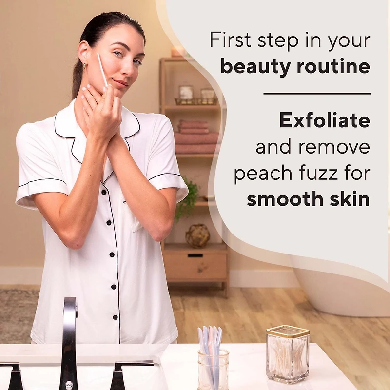 Finishing Touch Flawless Dermaplane Glow Facial Exfoliator & Hair Remover, 1 unit, 6 replacement blades