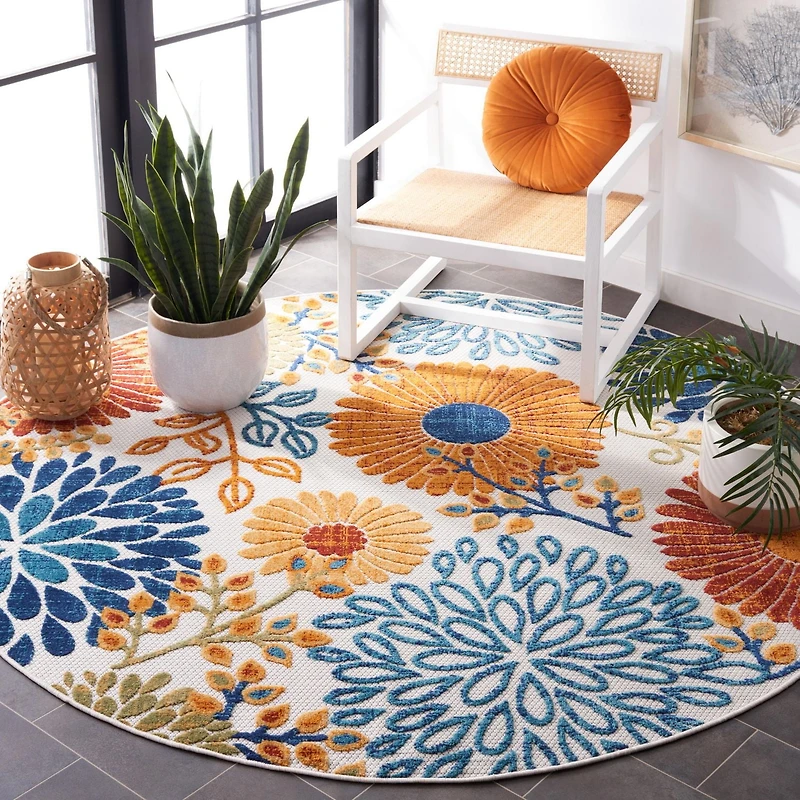 SAFAVIEH Cabana Garnet Tapis Floral Extérieur