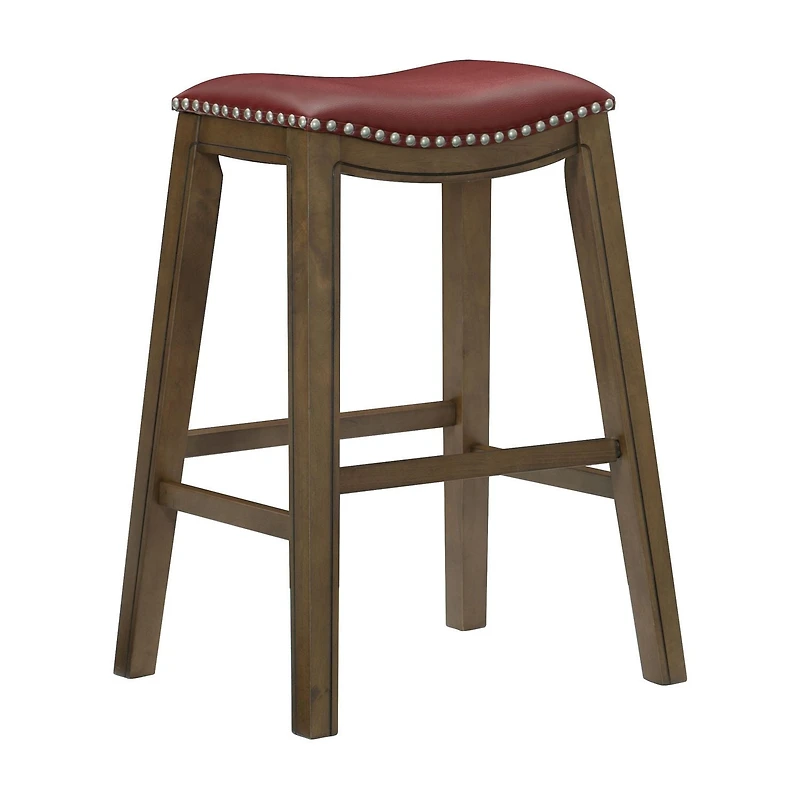Topline Home Furnishings Pub Height Stool, Faux Leather
