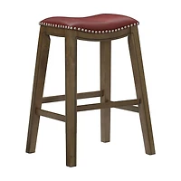 Topline Home Furnishings Pub Height Stool, Faux Leather