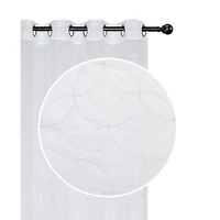Lurex Voilage Brodé Panneau W 8 Grom (Diamond Courbe) (Blanc) - Set of 2