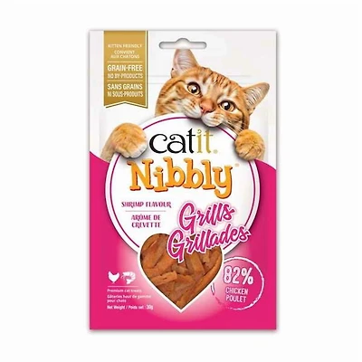 Grillades Catit Nibbly Grills, Poulet et arôme de crevettes pour chats, 30 G