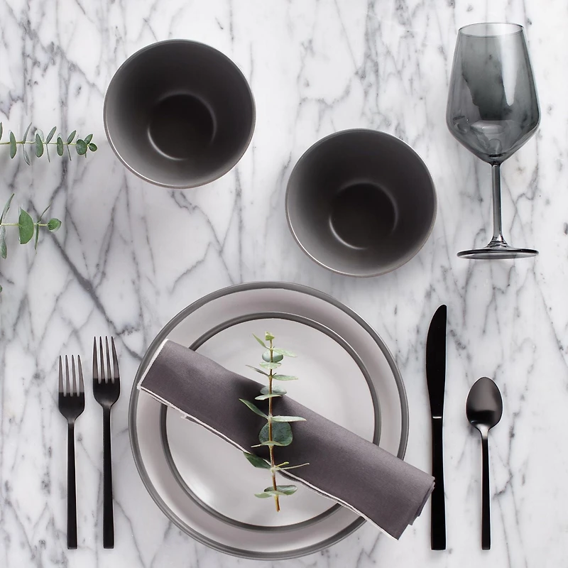 Safdie & Co. Dinnerset 12PC Stoneware 2 Tone Luna