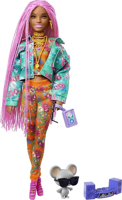 Barbie Extra Doll with Pink Braids