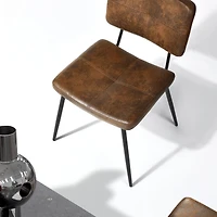 Homy Casa 5-Piece Dining Table Set with Live Edge Faux Wooden Top and 4 Chairs