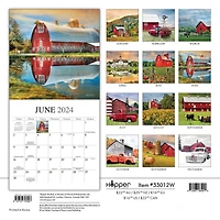 Hopper Studios Beckoning Barns 2024 12x24 Inch Square Wall Calendar, 9781773727943