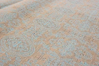 ECARPETGALLERY 4'9" x 6'9" Transitional Collage Handmade Area Rug for Living Room, Dining Room and Bedroom in Blue