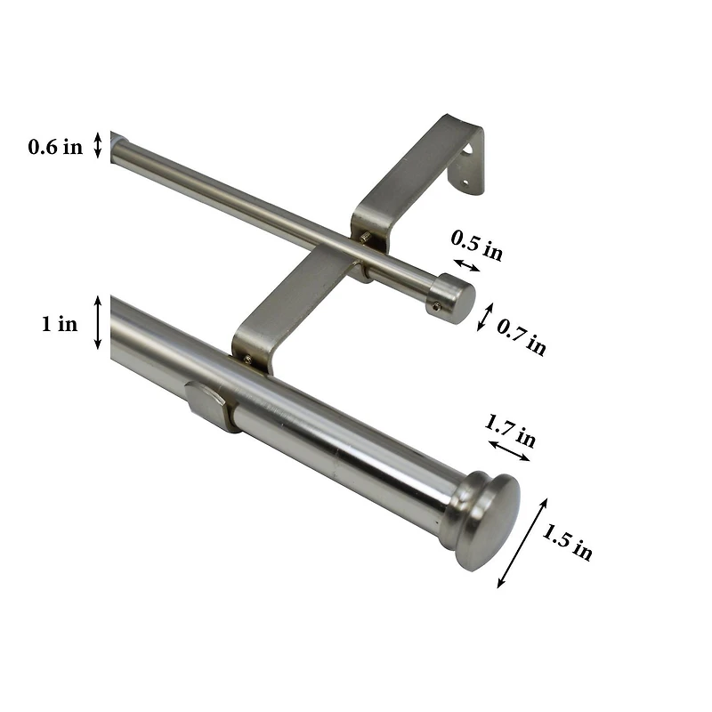 Versailles Tringle Corona Double Ajustable 32po - 86po