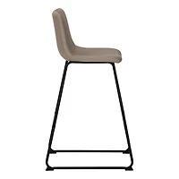 Monarch Specialties Chaise De Bureau, Hauteur Bar, Debout, Bureau, Travail, Pu D'aspect Cuir, Métal, Brun, Noir, Contemporain, Moderne