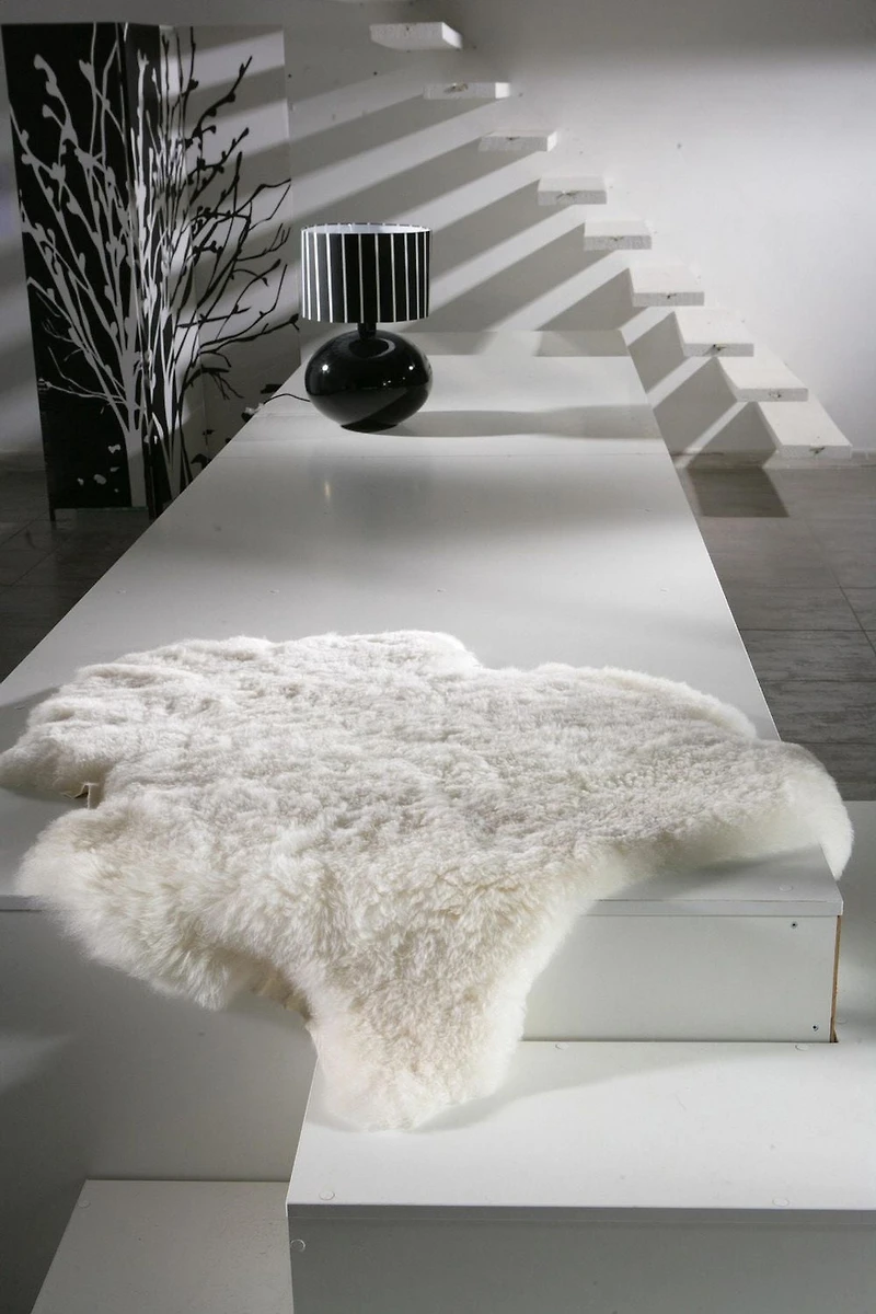 100% PEAU DE MOUTON ISLANDE SIMPLE TONDU 2'X3'