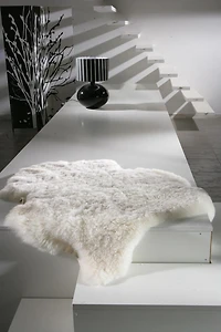 100% PEAU DE MOUTON ISLANDE SIMPLE TONDU 2'X3'