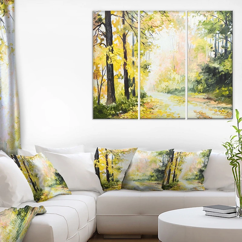 Design Art Road in Colorful Forest Canvas Print