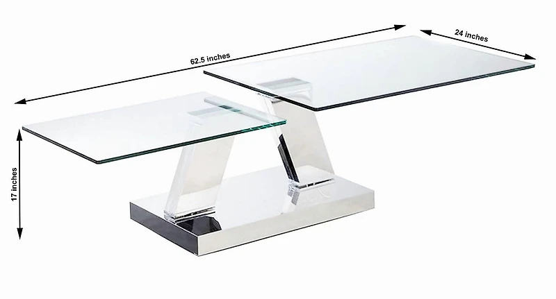 Table basse extensible Canadian Manhattan argent