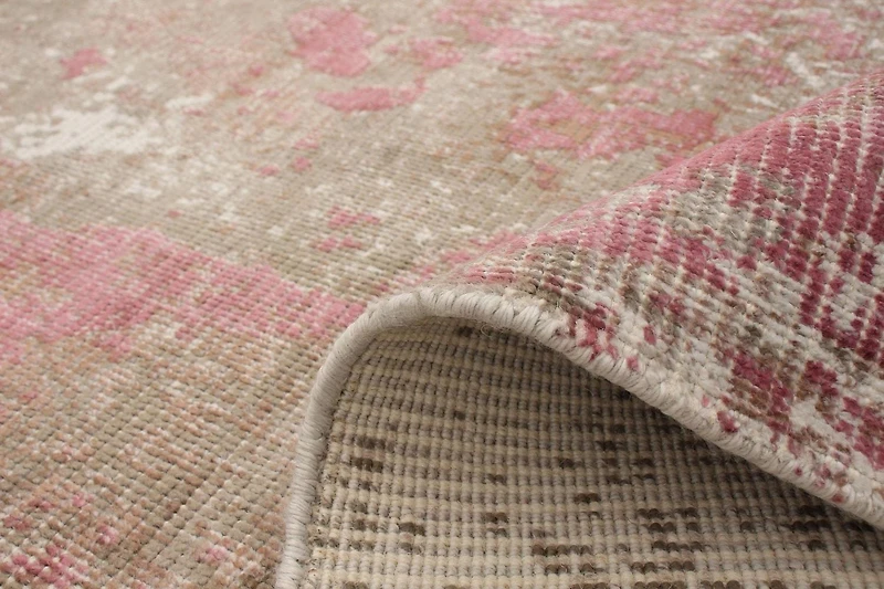 ECARPETGALLERY Tapis Métier Main pour Salon, Salle à Manger et Chambre à Coucher Contemporain Collection Galleria 5'0" x 7'8" en Rose