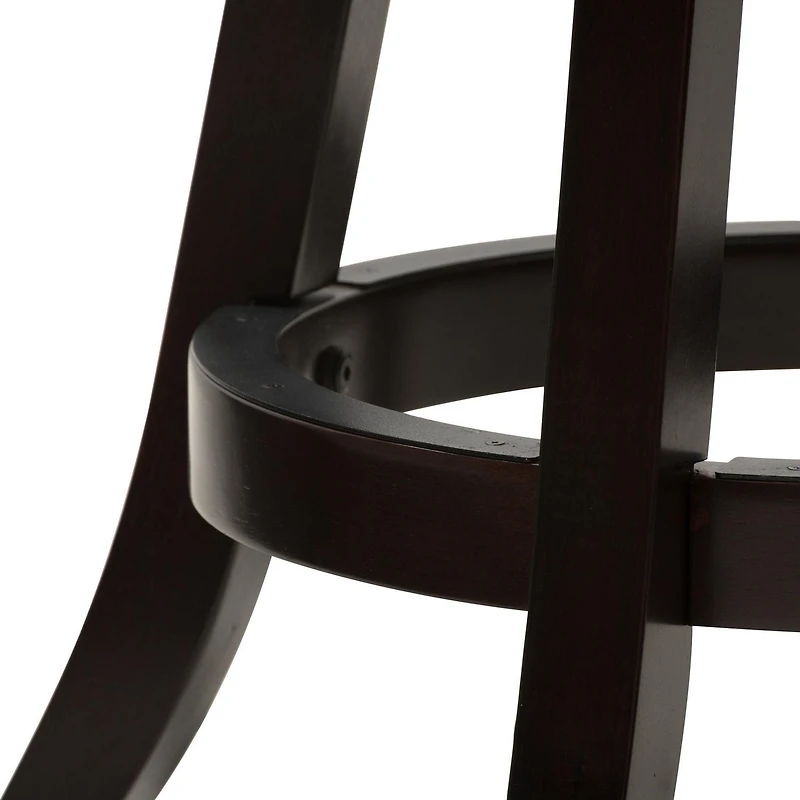 Lot de 2 tabourets de bar pivotants d'intérieur CorLiving Willa marron foncé avec assises en similicuir blanc et dossiers hauts à lattes horizontales