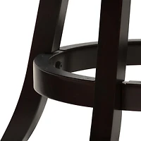 Lot de 2 tabourets de bar pivotants d'intérieur CorLiving Willa marron foncé avec assises en similicuir blanc et dossiers hauts à lattes horizontales