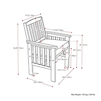 Fauteuil d’extérieur Miramar de CorLiving en bois dur