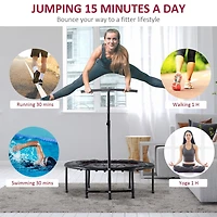 Mini Trampoline d'exercice RebondCardio Barre en T réglable Noir