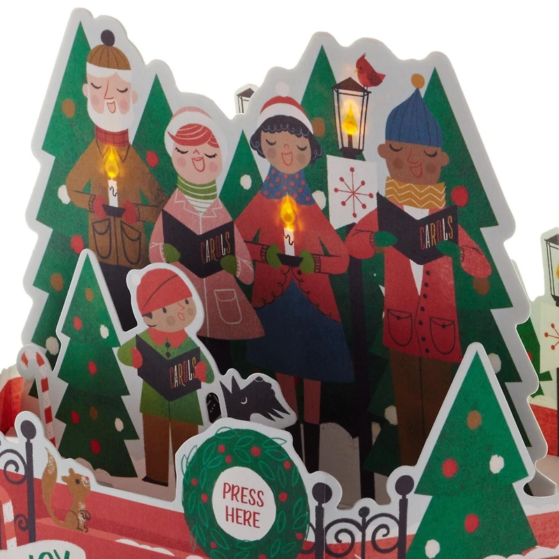 Hallmark Paper Wonder Musical 3D Pop-Up Christmas Card with Light (Carolers, Plays "Joy to the World")