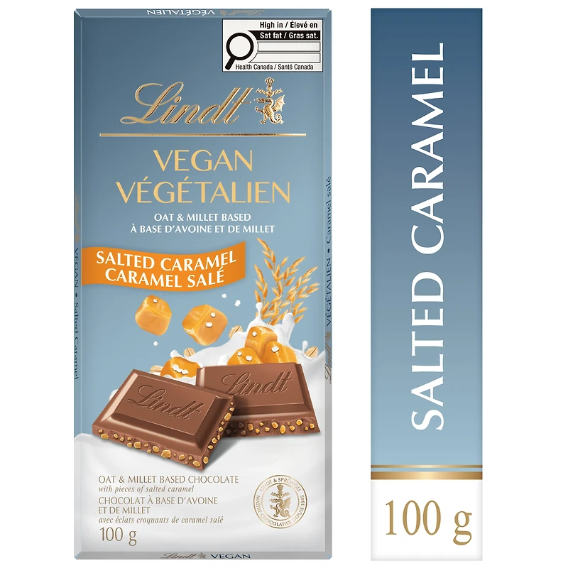 Lindt Vegan Salted Caramel Chocolate Bar, 100 Grams