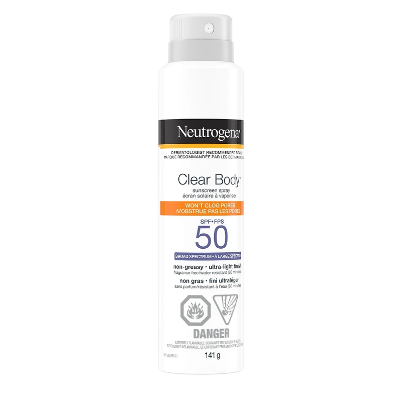 Écran solaire en vaporisateur Neutrogena Clear Body avec FPS 50, 141 g