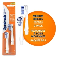 Têtes de rechange pour brosse à dents électrique Spinbrush PRO CLEAN, soies moyennes, 2 unités Spinbrush PRO CLEAN