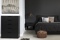 Commode 5 tiroirs pour Adulte, fini Chêne noir, collection Holland de Meubles South Shore