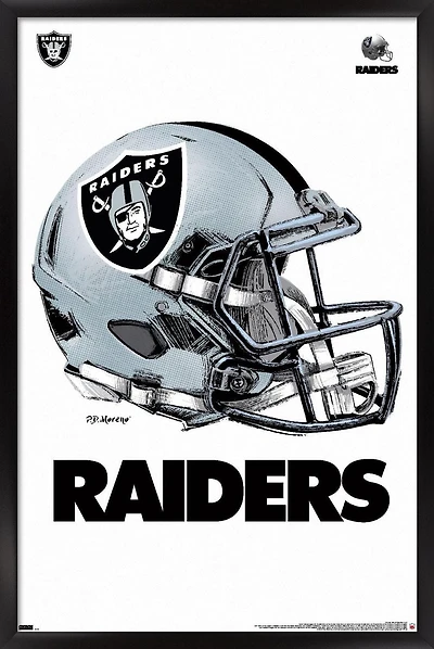 NFL Las Vegas Raiders - Drip Helmet 20 Wall Poster, 22.375" x 34" Framed