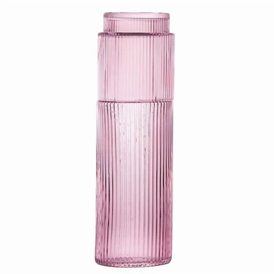Brilliant - Ensemble Carafe de Chevet et Gobelet Striped - Rose