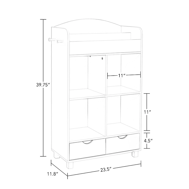 Maison RiverRidge®Meuble de rangement pour enfant avec casiers et range-livres, blanc avec bacs 2 pièces