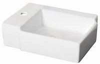 American Imaginations AI-31188 16,25 pouces W au-dessus du navire blanc de compteur pour le forage gauche de 1 trou