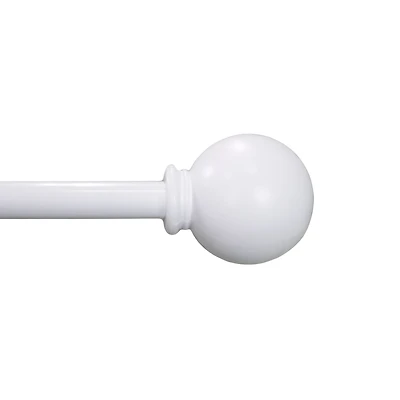 Mainstays 1/2” White Ball Adjustable Curtain Rod, 48”-84”