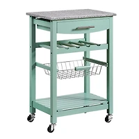 Randall Green Kitchen Island With Granite Top