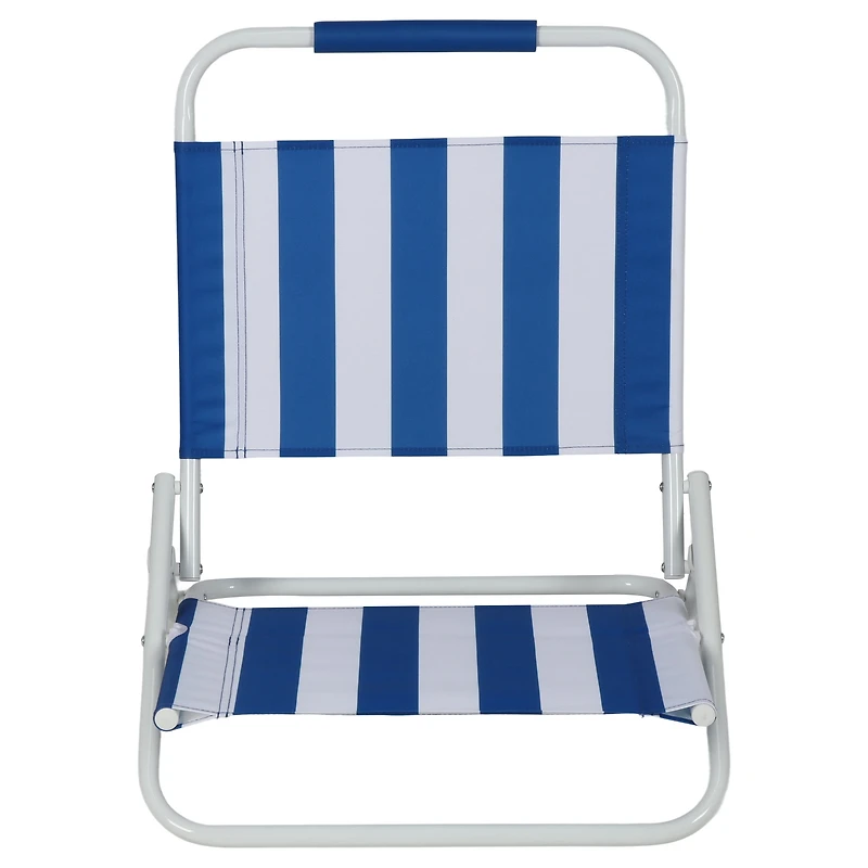 Chaise de plage Mainstays en Sable, Rayée, Bleu et Blanc