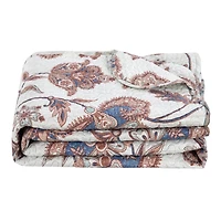 Marina Decoration Parure de lit ultra douce avec couvre-lit en tissu Pinsonic imprimé en relief et taies d'oreiller, motif floral cachemire taupe