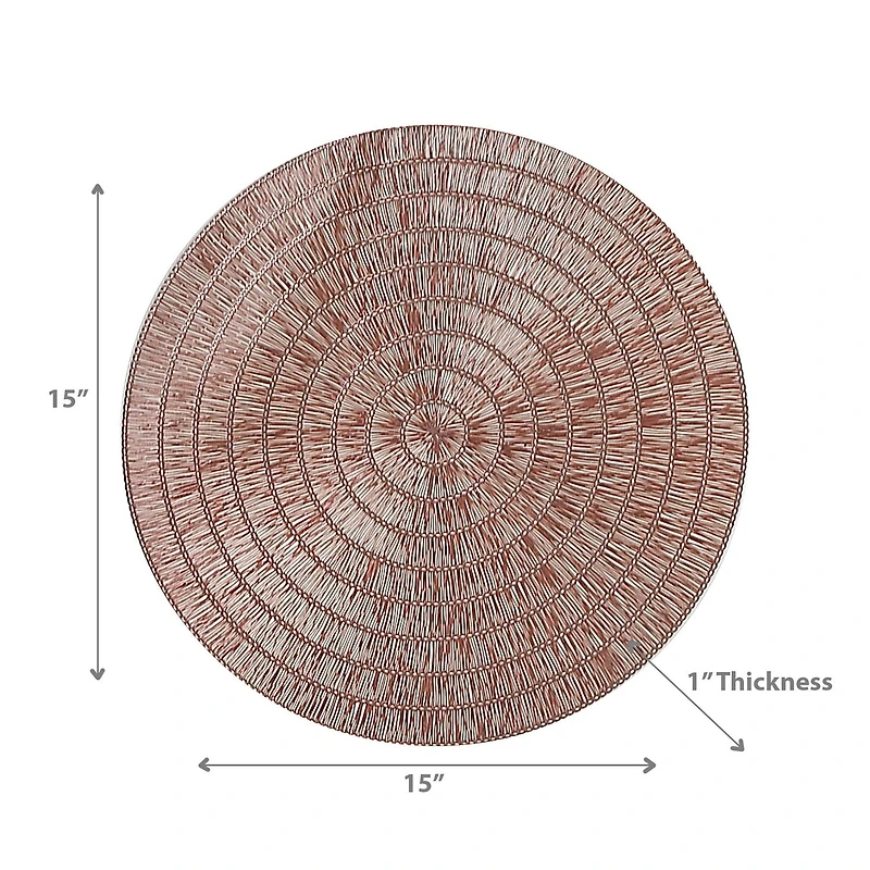 Round Pvc Lace Placemat Rose - Set of 12