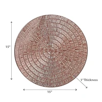 Round Pvc Lace Placemat Rose - Set of 12