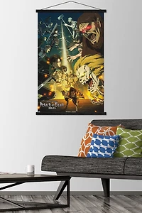 Attack on Titan: Season 4 - Key Visual 3 Wall Poster with Magnetic Frame, 22.375" x 34"