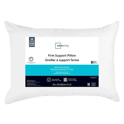 Mainstays Oreiller de lit à soutien ferme, S/Q – housse en coton, pour dormeurs sur le dos